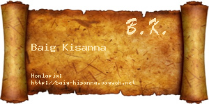 Baig Kisanna névjegykártya